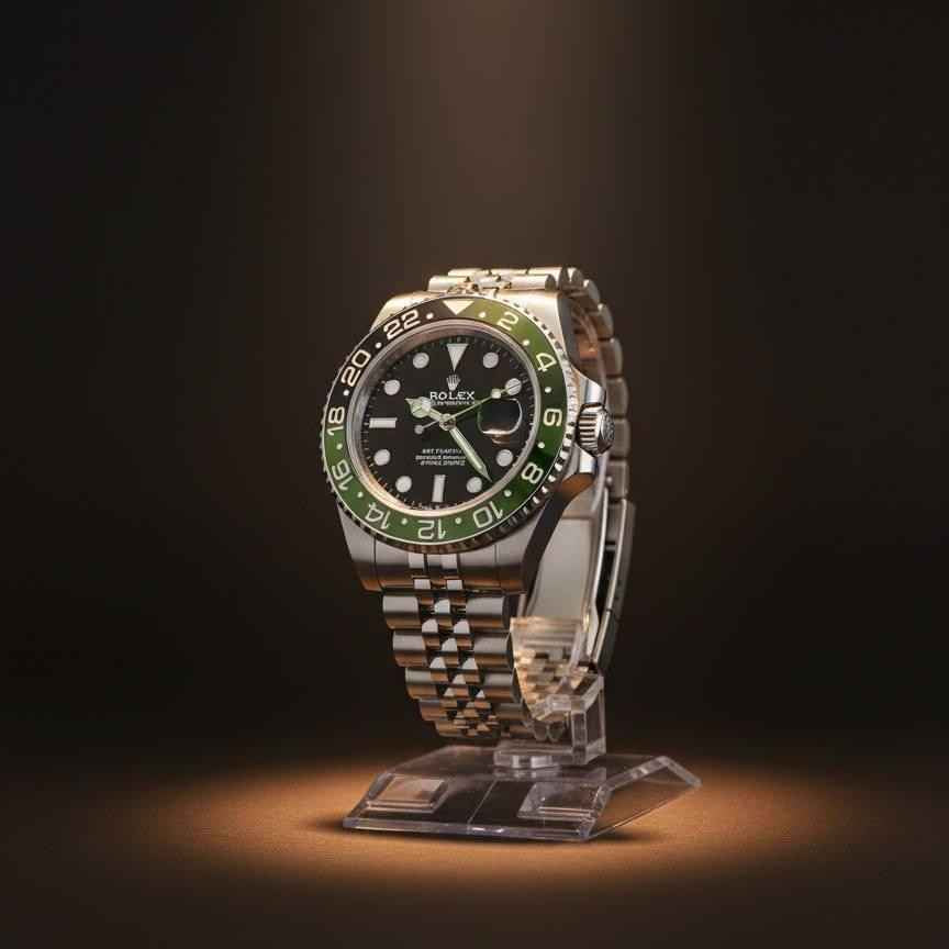Rolex GMT-Master II “Sprite” Green-Black Bezel, 44mm Oystersteel.